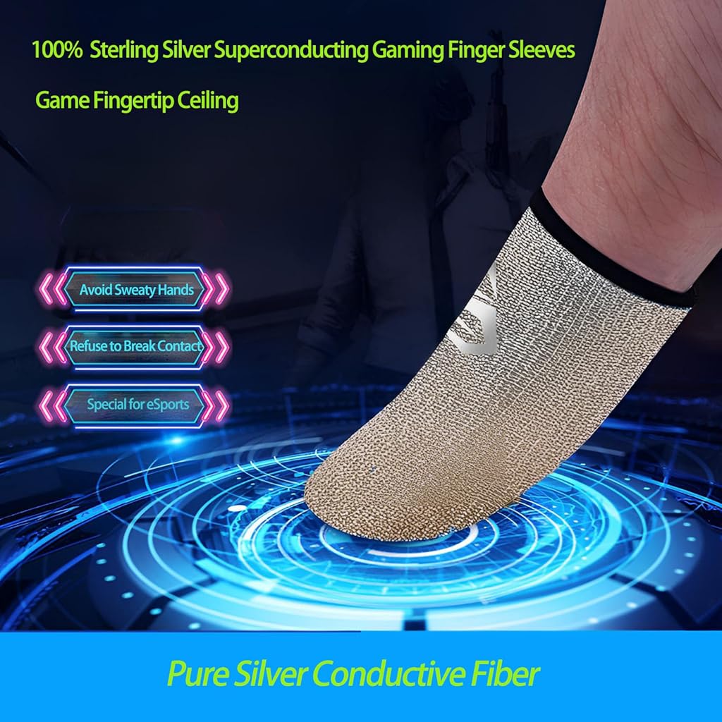 ZORBES® Ultra-Thin Silver Fiber Gaming Finger Sleeves ZORBES® Ultra-Thin Silver Fiber Gaming Finger Sleeves